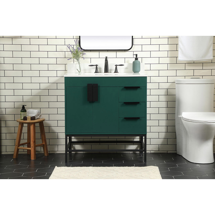 Elegant Bathroom Vanity - Green (VF48832MGN-BS)