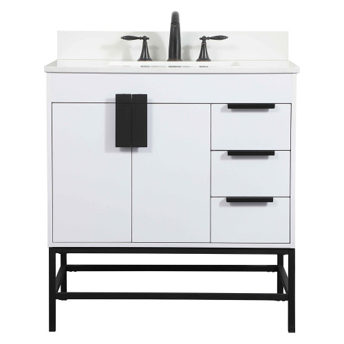 Elegant Bathroom Vanity - White (VF48832MWH-BS)