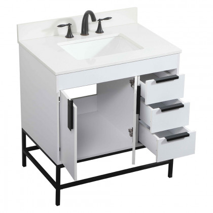 Elegant Bathroom Vanity - White (VF48832MWH-BS)