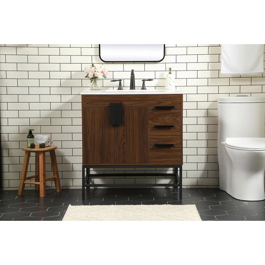 Elegant Bathroom Vanity - Walnut (VF48832MWT)