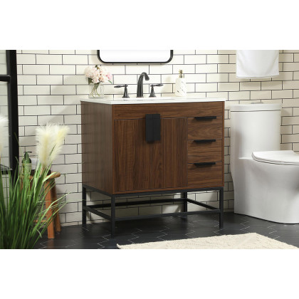 Elegant Bathroom Vanity - Walnut (VF48832MWT)