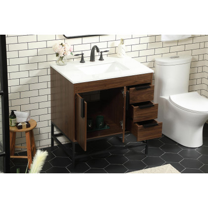 Elegant Bathroom Vanity - Walnut (VF48832MWT)