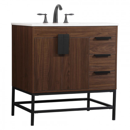 Elegant Bathroom Vanity - Walnut (VF48832MWT)