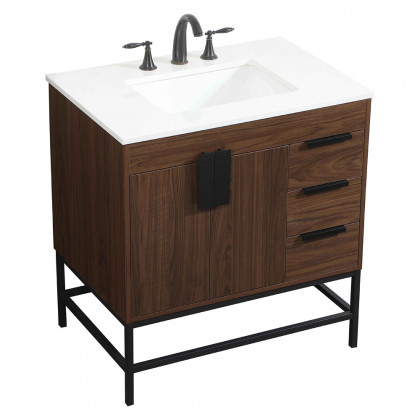 Elegant Bathroom Vanity - Walnut (VF48832MWT)
