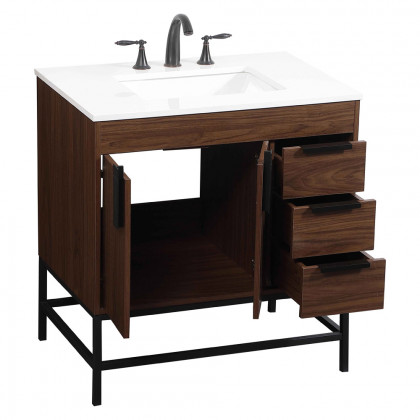 Elegant Bathroom Vanity - Walnut (VF48832MWT)