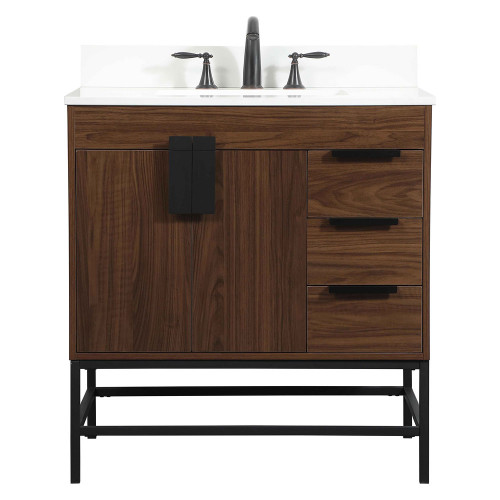 Elegant Bathroom Vanity - Walnut (VF48832MWT-BS)