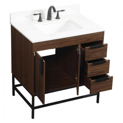 Elegant Bathroom Vanity - Walnut (VF48832MWT-BS)