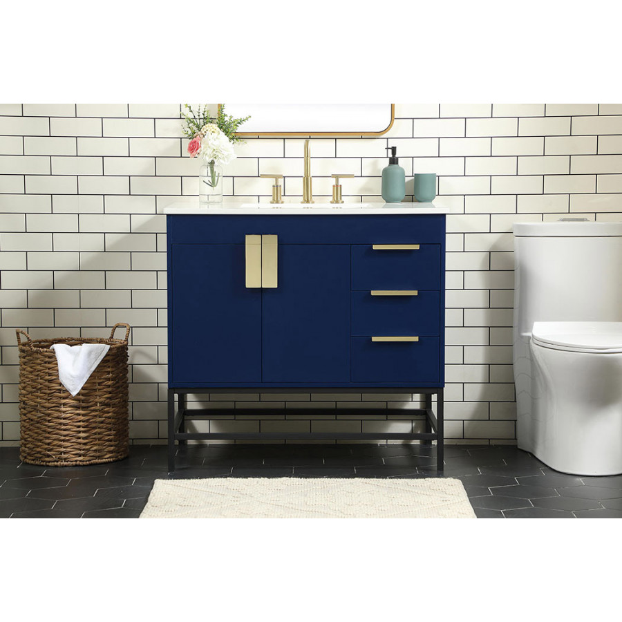 Elegant Bathroom Vanity - Blue (VF48836MBL)
