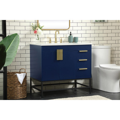 Elegant Bathroom Vanity - Blue (VF48836MBL)