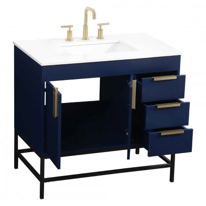 Elegant Bathroom Vanity - Blue (VF48836MBL)