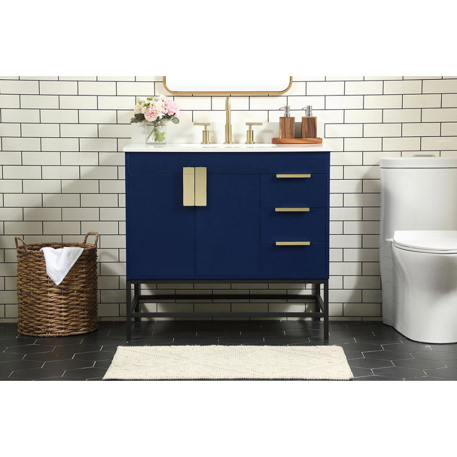 Elegant Bathroom Vanity - Blue (VF48836MBL-BS)