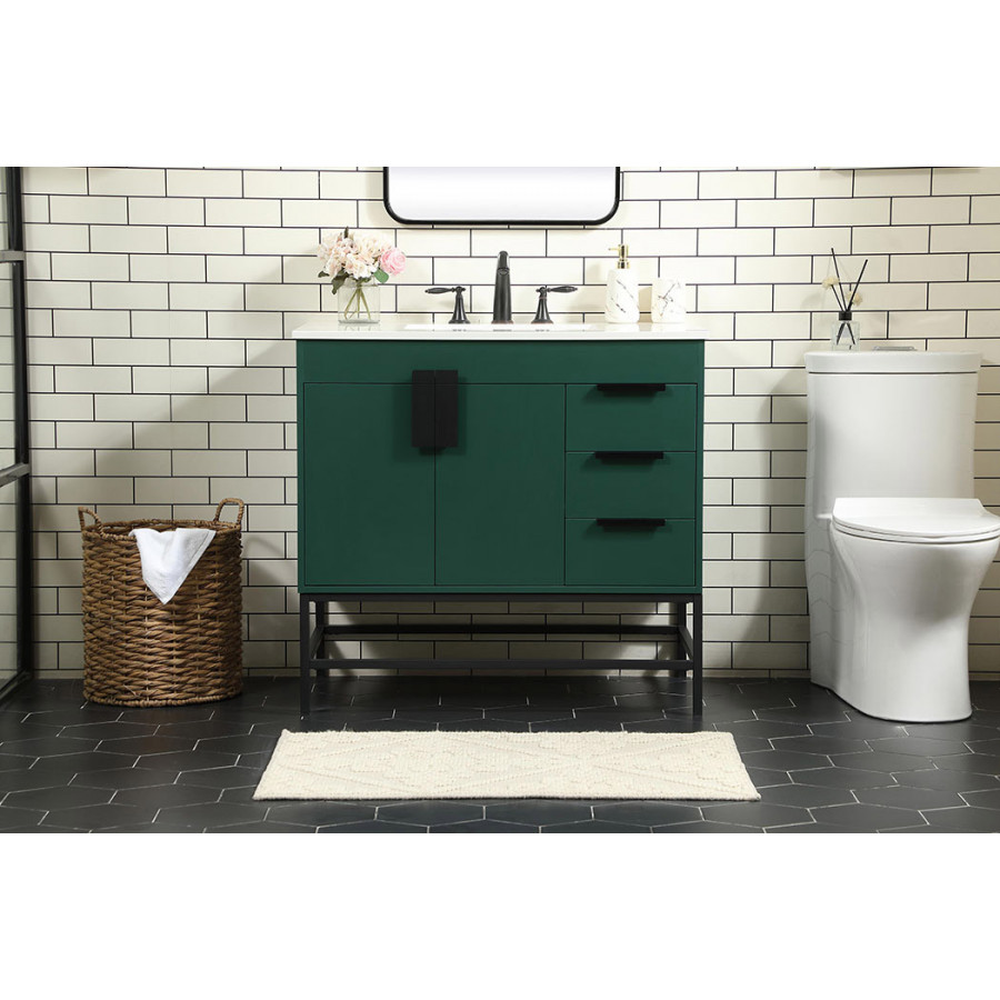 Elegant Bathroom Vanity - Green (VF48836MGN)