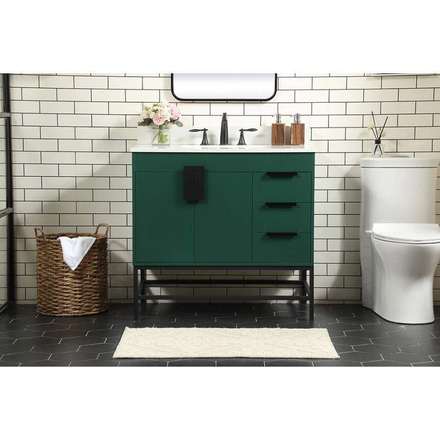 Elegant Bathroom Vanity - Green (VF48836MGN-BS)