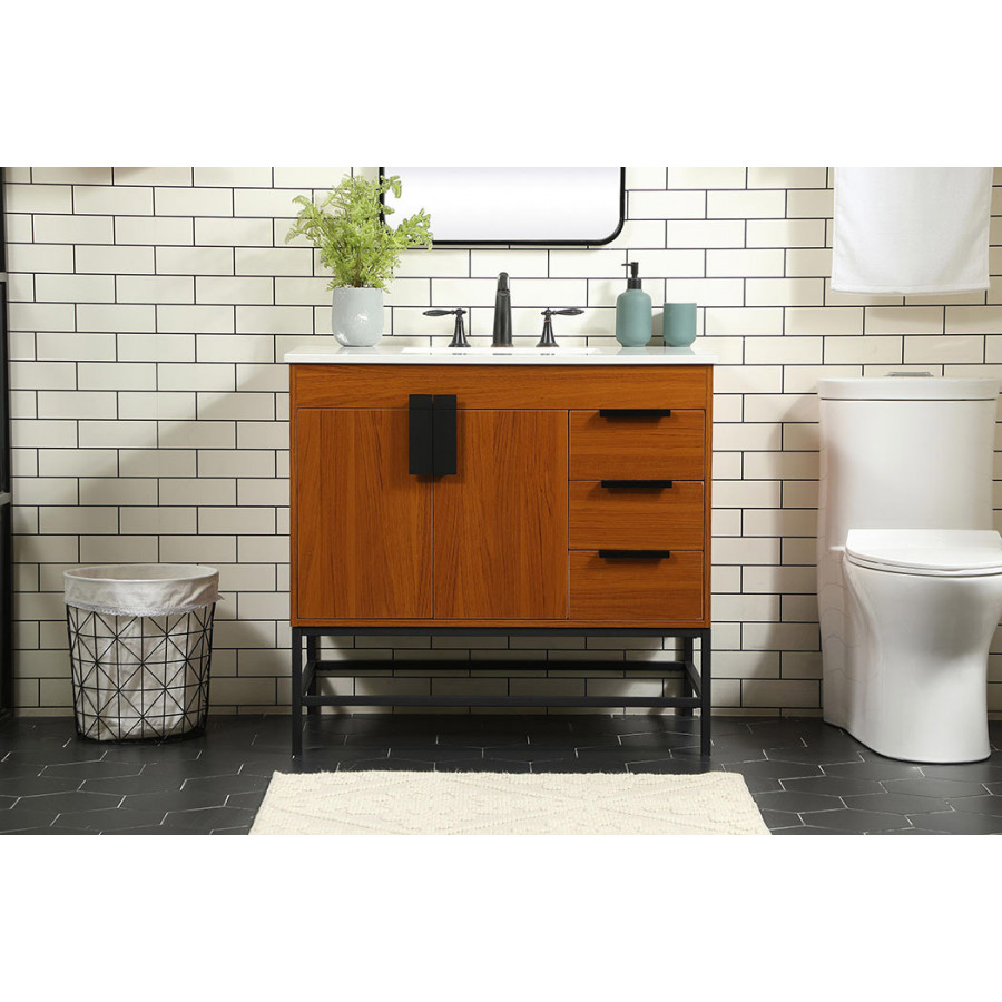 Elegant Bathroom Vanity - Teak (VF48836MTK)