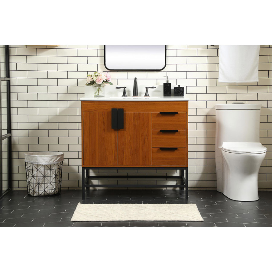 Elegant Bathroom Vanity - Teak (VF48836MTK-BS)