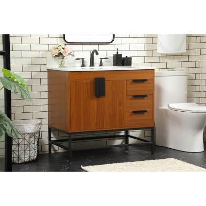 Elegant Bathroom Vanity - Teak (VF48836MTK-BS)