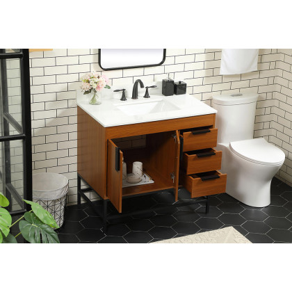 Elegant Bathroom Vanity - Teak (VF48836MTK-BS)