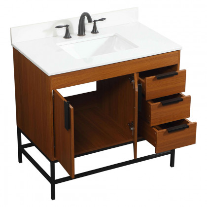 Elegant Bathroom Vanity - Teak (VF48836MTK-BS)