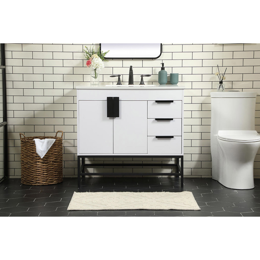 Elegant Bathroom Vanity - White (VF48836MWH)