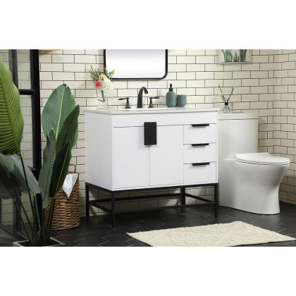 Elegant Bathroom Vanity - White (VF48836MWH)