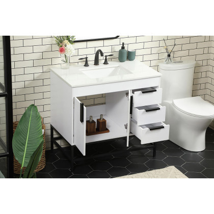 Elegant Bathroom Vanity - White (VF48836MWH)