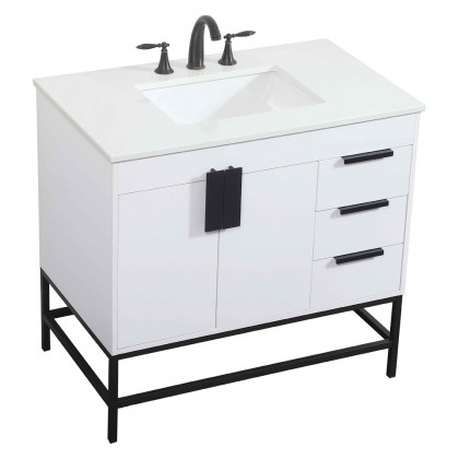 Elegant Bathroom Vanity - White (VF48836MWH)