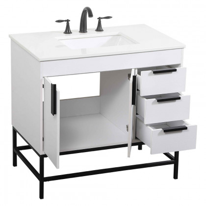 Elegant Bathroom Vanity - White (VF48836MWH)