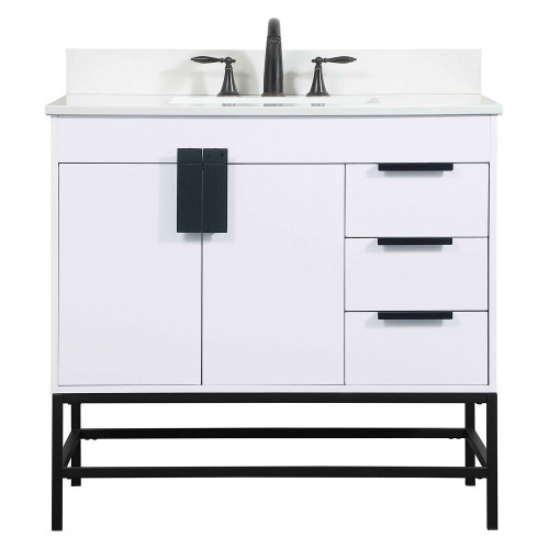 Elegant Bathroom Vanity - White (VF48836MWH-BS)