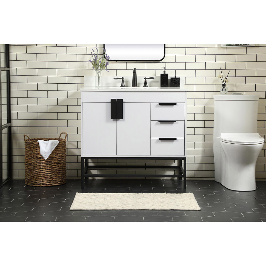 Elegant Bathroom Vanity - White (VF48836MWH-BS)