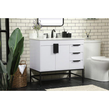 Elegant Bathroom Vanity - White (VF48836MWH-BS)