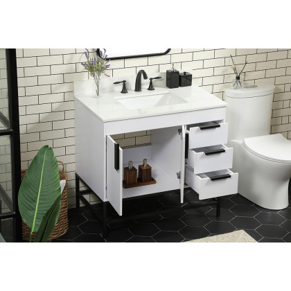 Elegant Bathroom Vanity - White (VF48836MWH-BS)