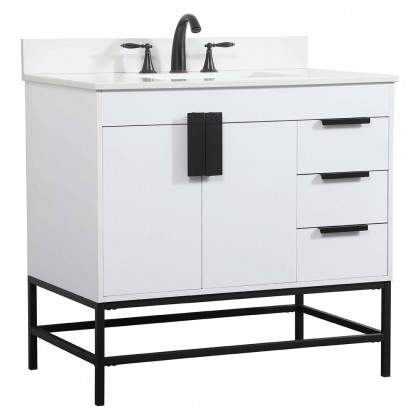 Elegant Bathroom Vanity - White (VF48836MWH-BS)
