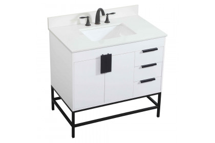 Elegant™ VF48836MWH-BS Bathroom Vanity - White