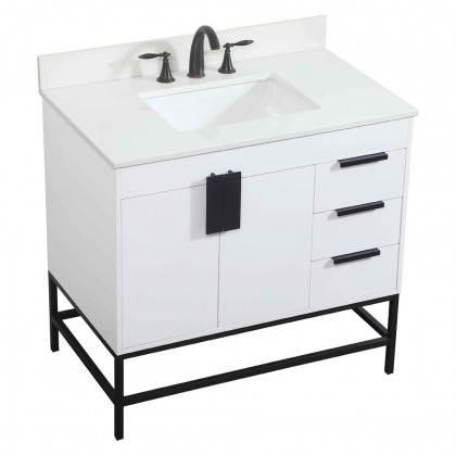 Elegant Bathroom Vanity - White (VF48836MWH-BS)