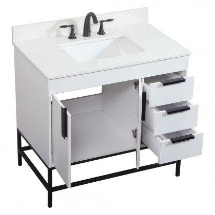 Elegant Bathroom Vanity - White (VF48836MWH-BS)