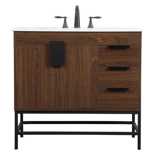 Elegant Bathroom Vanity - Walnut (VF48836MWT)