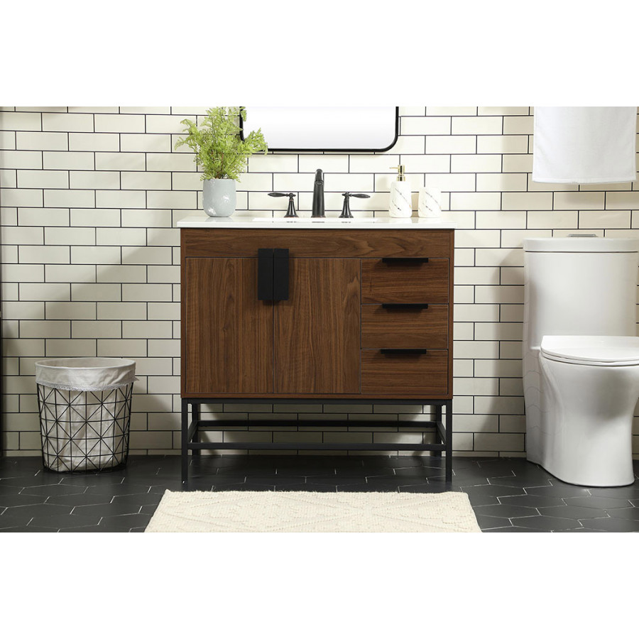 Elegant Bathroom Vanity - Walnut (VF48836MWT)