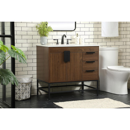 Elegant Bathroom Vanity - Walnut (VF48836MWT)