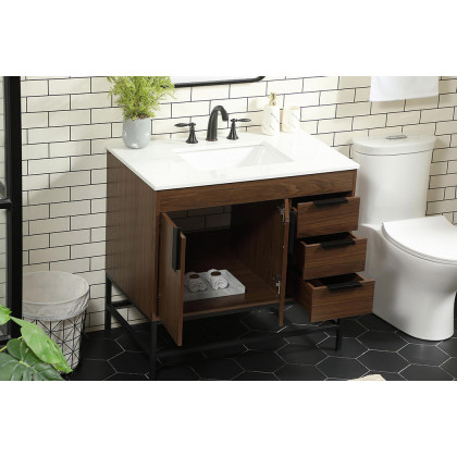 Elegant Bathroom Vanity - Walnut (VF48836MWT)