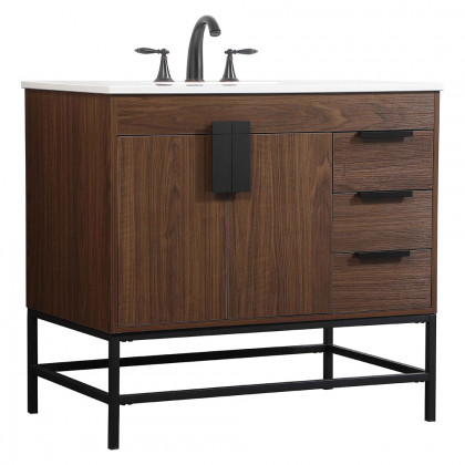 Elegant Bathroom Vanity - Walnut (VF48836MWT)