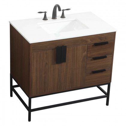 Elegant Bathroom Vanity - Walnut (VF48836MWT)