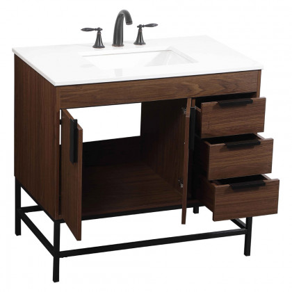 Elegant Bathroom Vanity - Walnut (VF48836MWT)