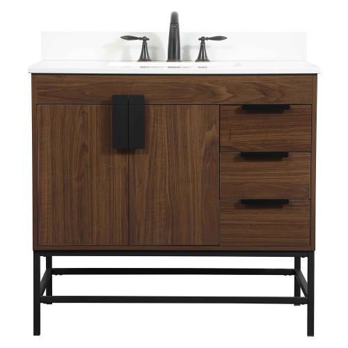 Elegant Bathroom Vanity - Walnut (VF48836MWT-BS)
