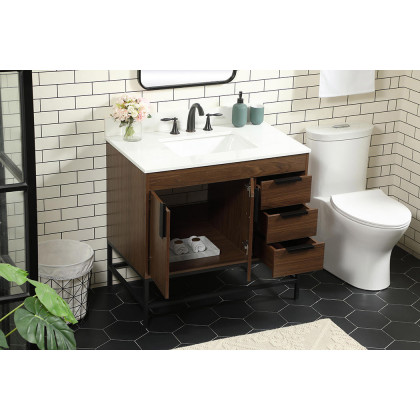 Elegant Bathroom Vanity - Walnut (VF48836MWT-BS)