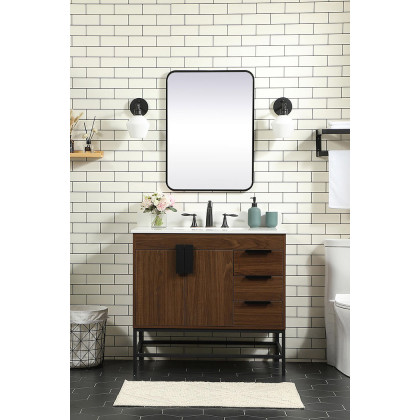 Elegant Bathroom Vanity - Walnut (VF48836MWT-BS)