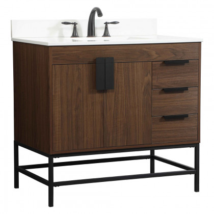 Elegant Bathroom Vanity - Walnut (VF48836MWT-BS)