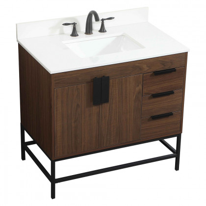 Elegant Bathroom Vanity - Walnut (VF48836MWT-BS)