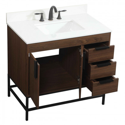 Elegant Bathroom Vanity - Walnut (VF48836MWT-BS)