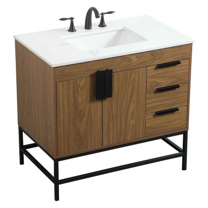Elegant Bathroom Vanity - Walnut Brown (VF48836WB)