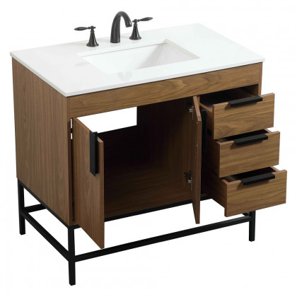 Elegant Bathroom Vanity - Walnut Brown (VF48836WB)